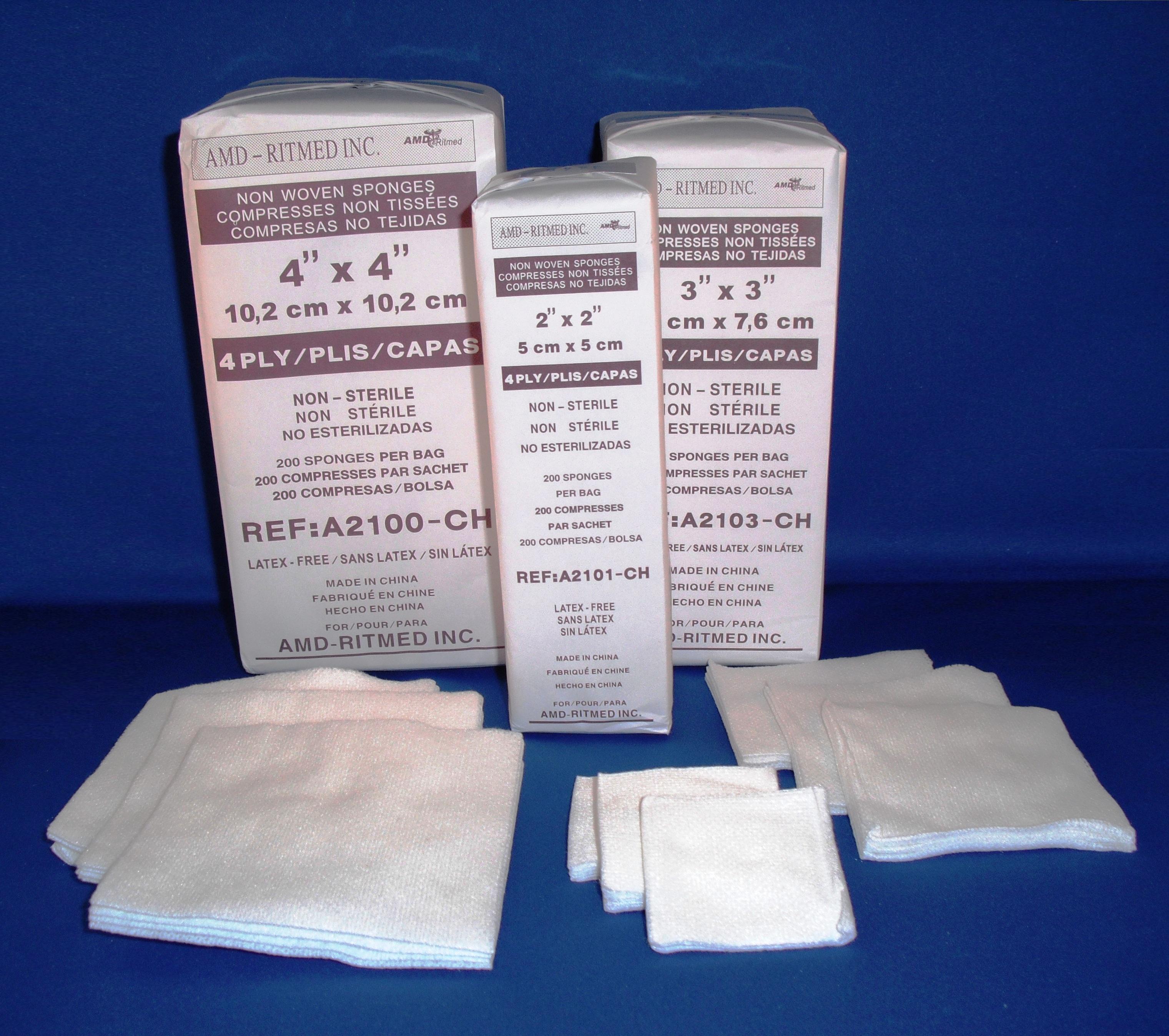 GAUZE NS NON WOVEN 4X4 4 PLY